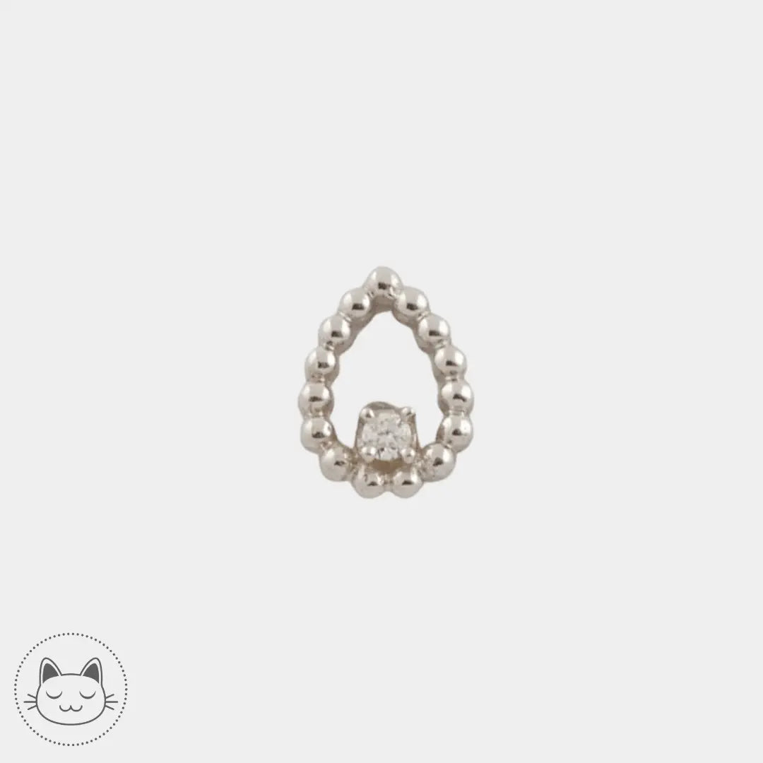 BVLA - Sophie Tear - Diamant blanc et or blanc - Kawaii Place piercing
