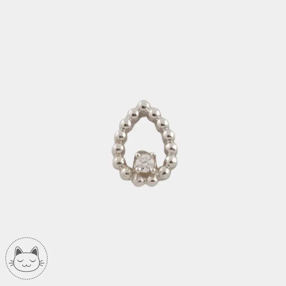 BVLA - Sophie Tear - Diamant blanc et or blanc - Kawaii Place piercing