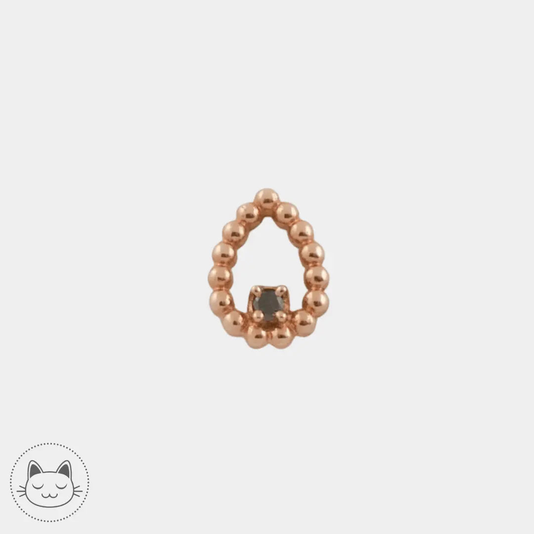 BVLA - Sophie Tear - Diamant noir et Or rose - Kawaii Place piercing