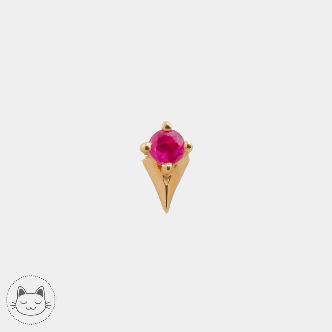 Naga - Tenor - Or jaune et Rubis - Kawaii Place piercing