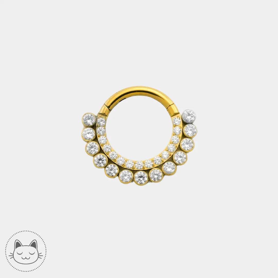 Anneau Titane - Zircons blancs - Billes - Kawaii Place piercing