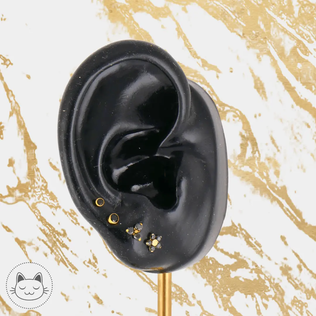 NeoMetal - Flower - Zircon noir - Kawaii Place piercing