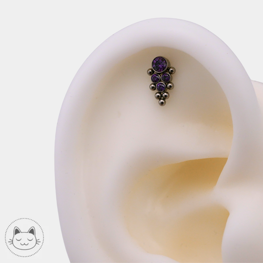 LeRoi - Titane & Zircons violets Kawaii Place piercing