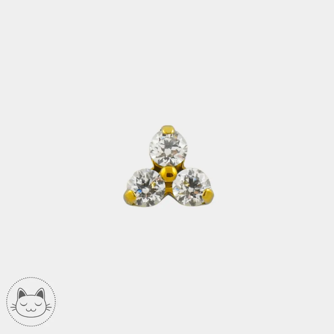 NeoMetal - Trinité - Zircon Blanc - Kawaii Place piercing