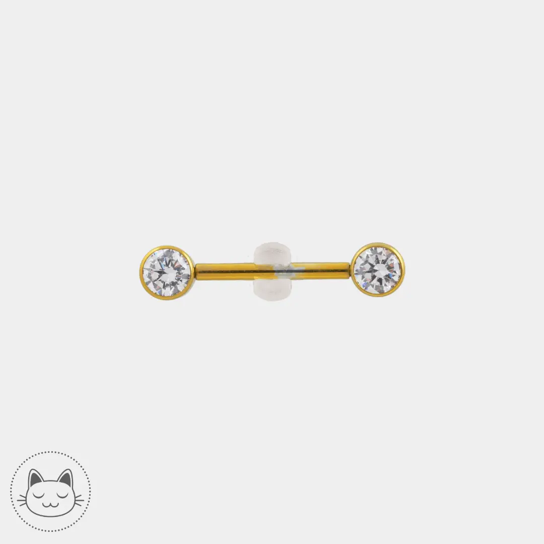 Bijou téton - Titane - Zircon blanc - Kawaii Place piercing