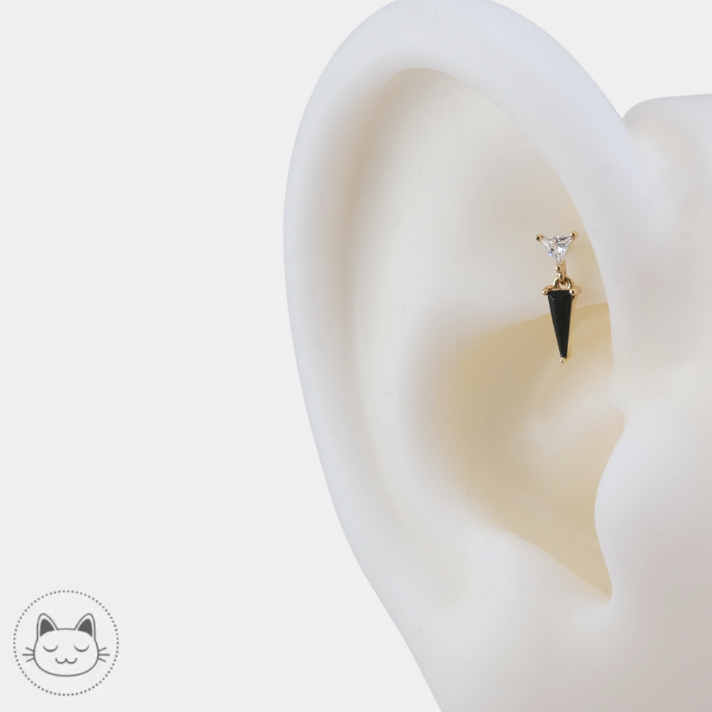 Buddha Jewelry - Daring - Or jaune, spinelle noire et zircon blanc