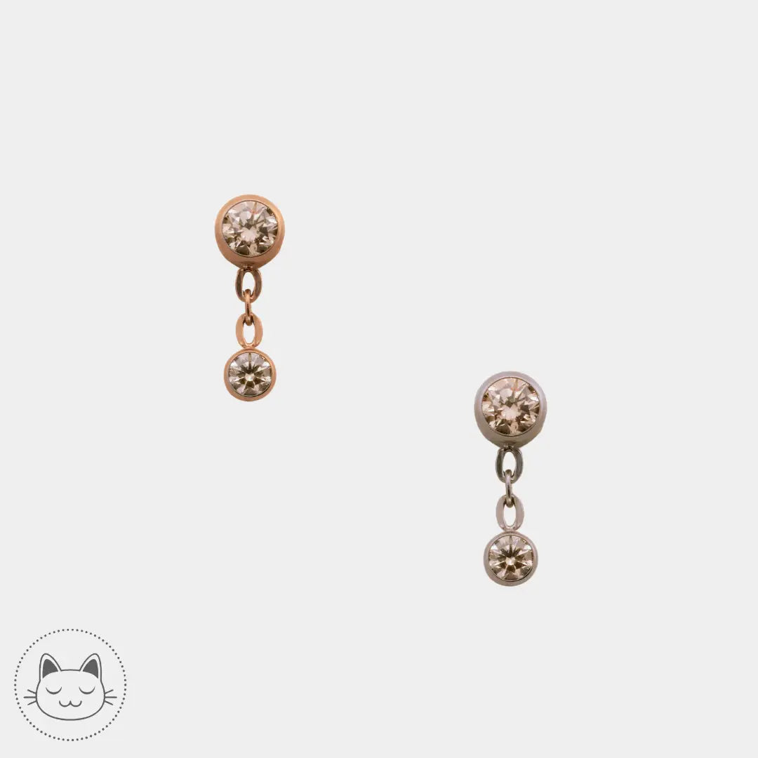 NeoMetal - Dangle zircon champagne Kawaii Place piercing