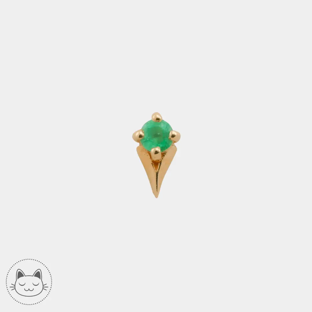 Naga - Tenor - Or jaune et Emeraude - Kawaii Place piercing