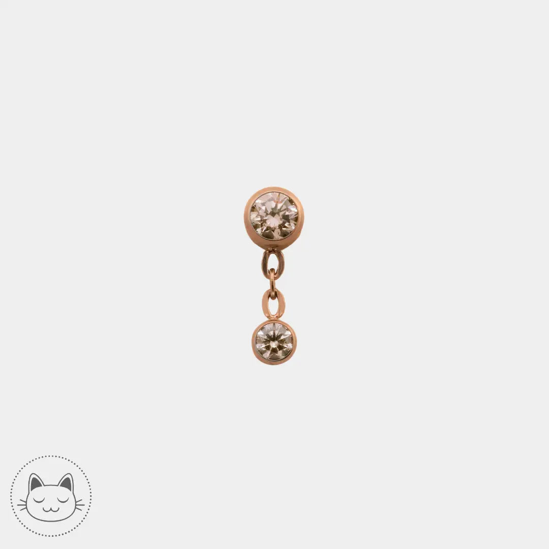 NeoMetal - Dangle zircon champagne Kawaii Place piercing