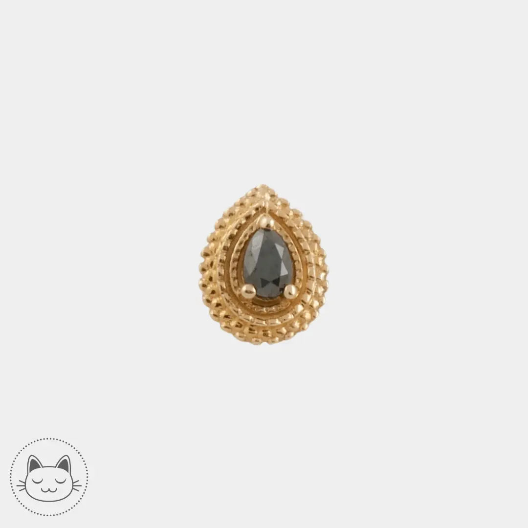 BVLA - Mini Afghan Pear - Diamant noir - Kawaii Place piercing