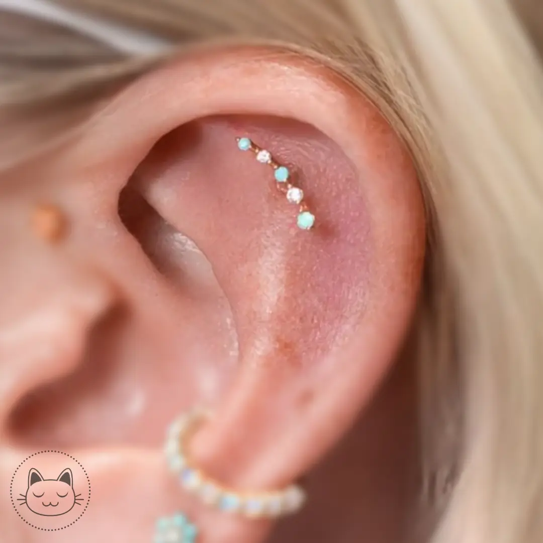 Buddha Jewelry - Flow - Turquoises et zircons blancs Kawaii Place piercing