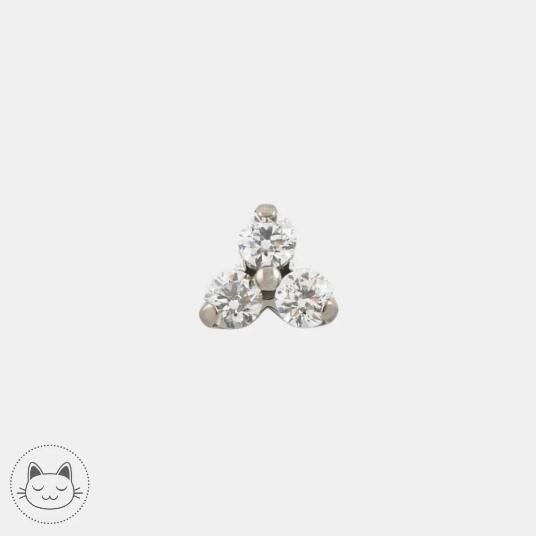 NeoMetal - Trinité - Zircon Blanc - Kawaii Place piercing