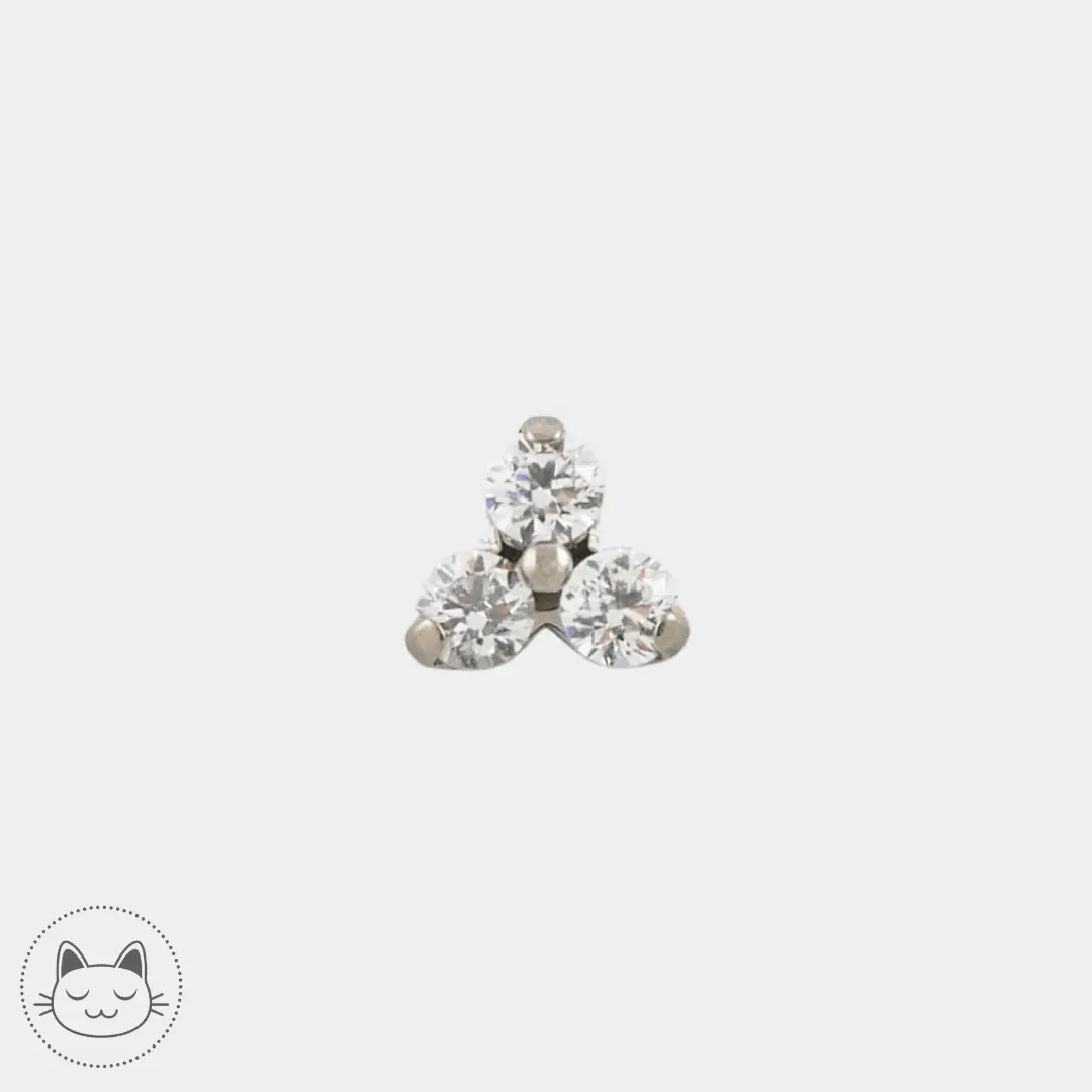 NeoMetal - Trinité - Zircon Blanc - Kawaii Place piercing