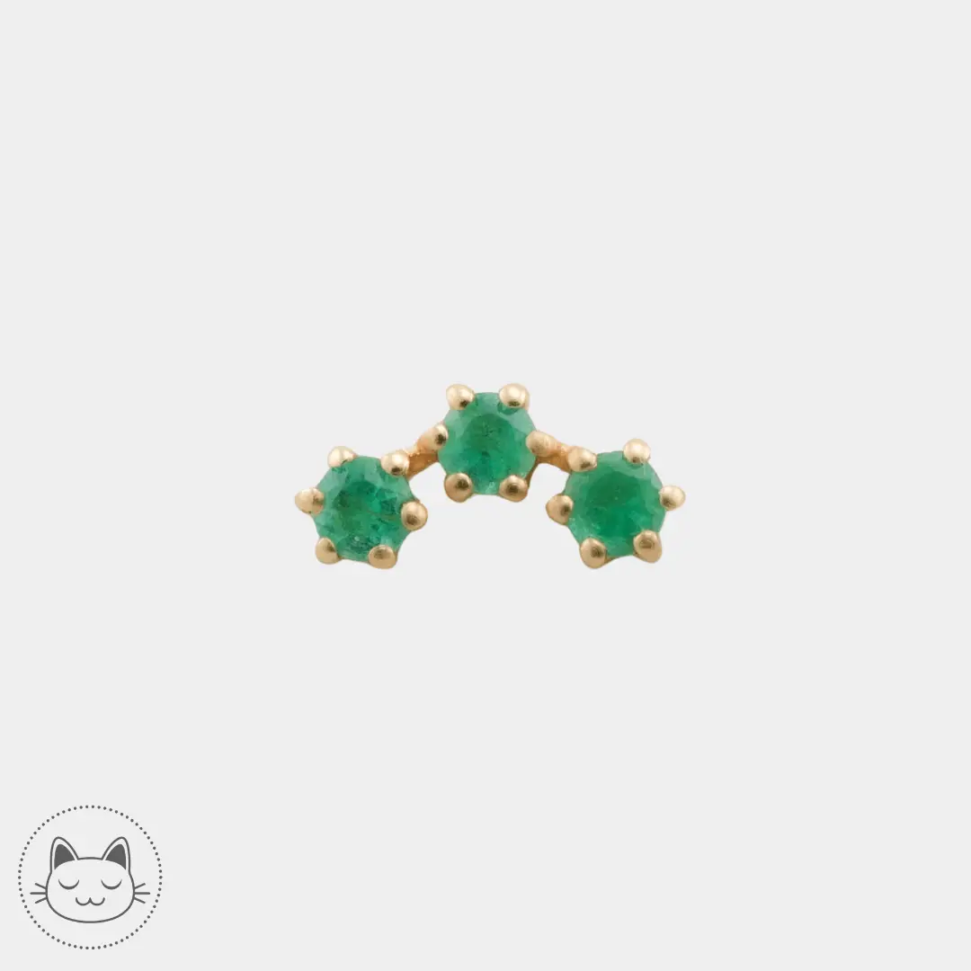 Naga - Rhapsody - Or jaune et Émeraudes - Kawaii Place piercing