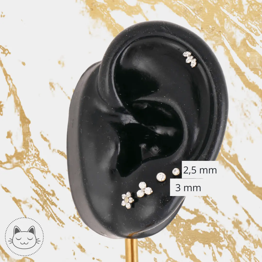 NeoMetal - Cabochon prong - Zircon Vert - Kawaii Place piercing