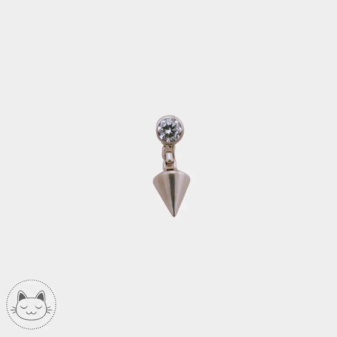 NeoMetal - Dangle Spear zircon blanc Kawaii Place piercing