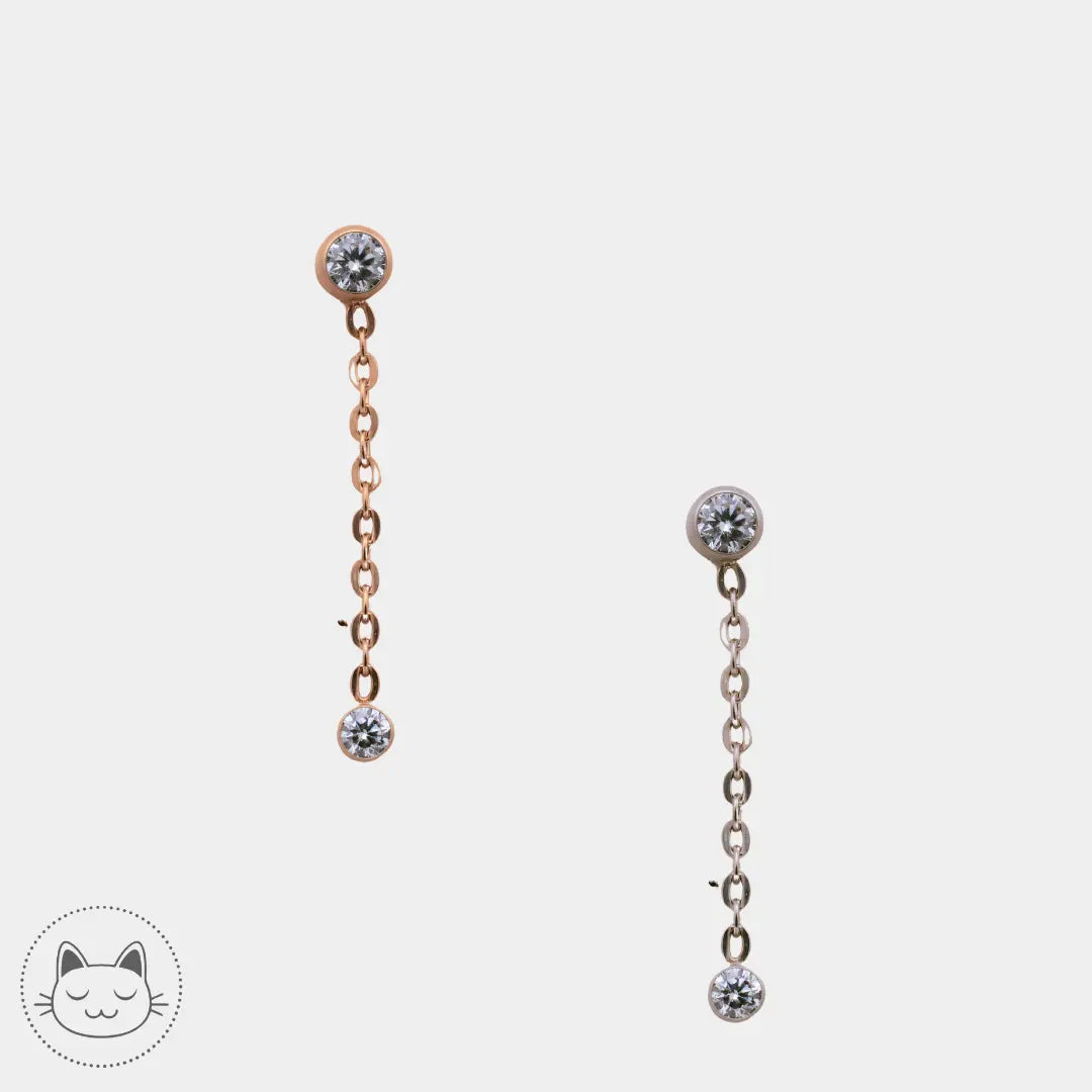 NeoMetal - Dangle zircon blanc Kawaii Place piercing