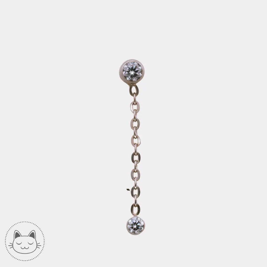 NeoMetal - Dangle zircon blanc Kawaii Place piercing