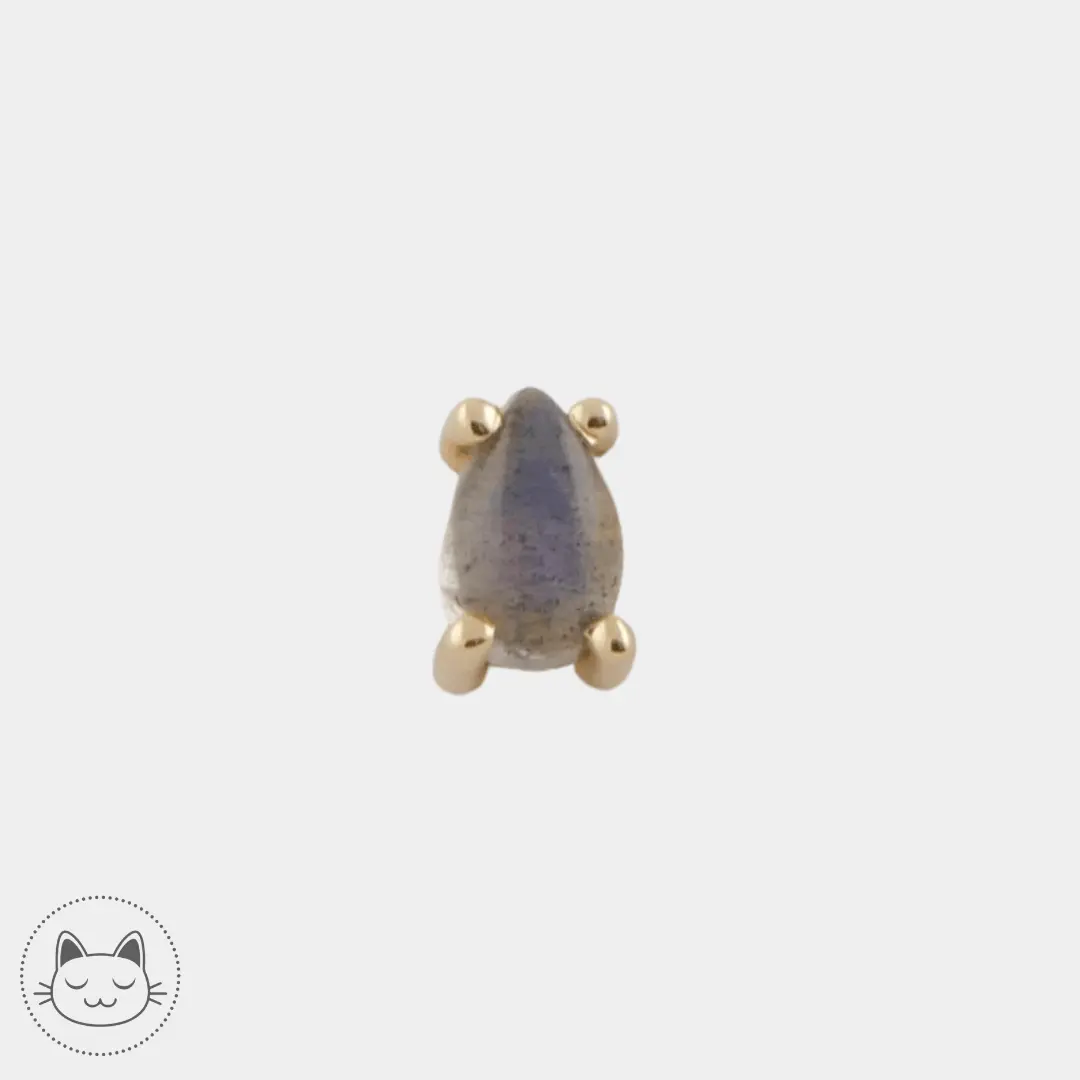 BVLA - Pear Cabochon 4 Prong - Labradorite - Kawaii Place piercing