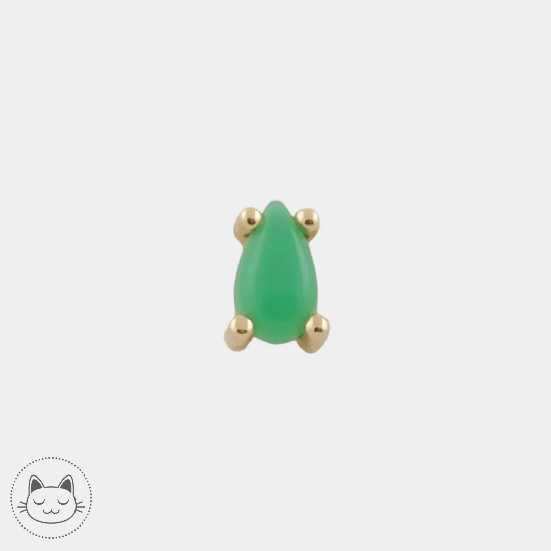 BVLA - Pear Cabochon 4 Prong - Chrysoprase - Kawaii Place piercing