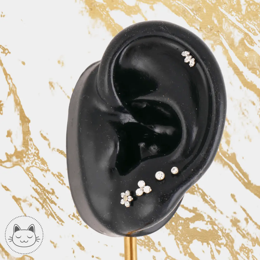 NeoMetal - Flower - Zircon Vert - Kawaii Place piercing