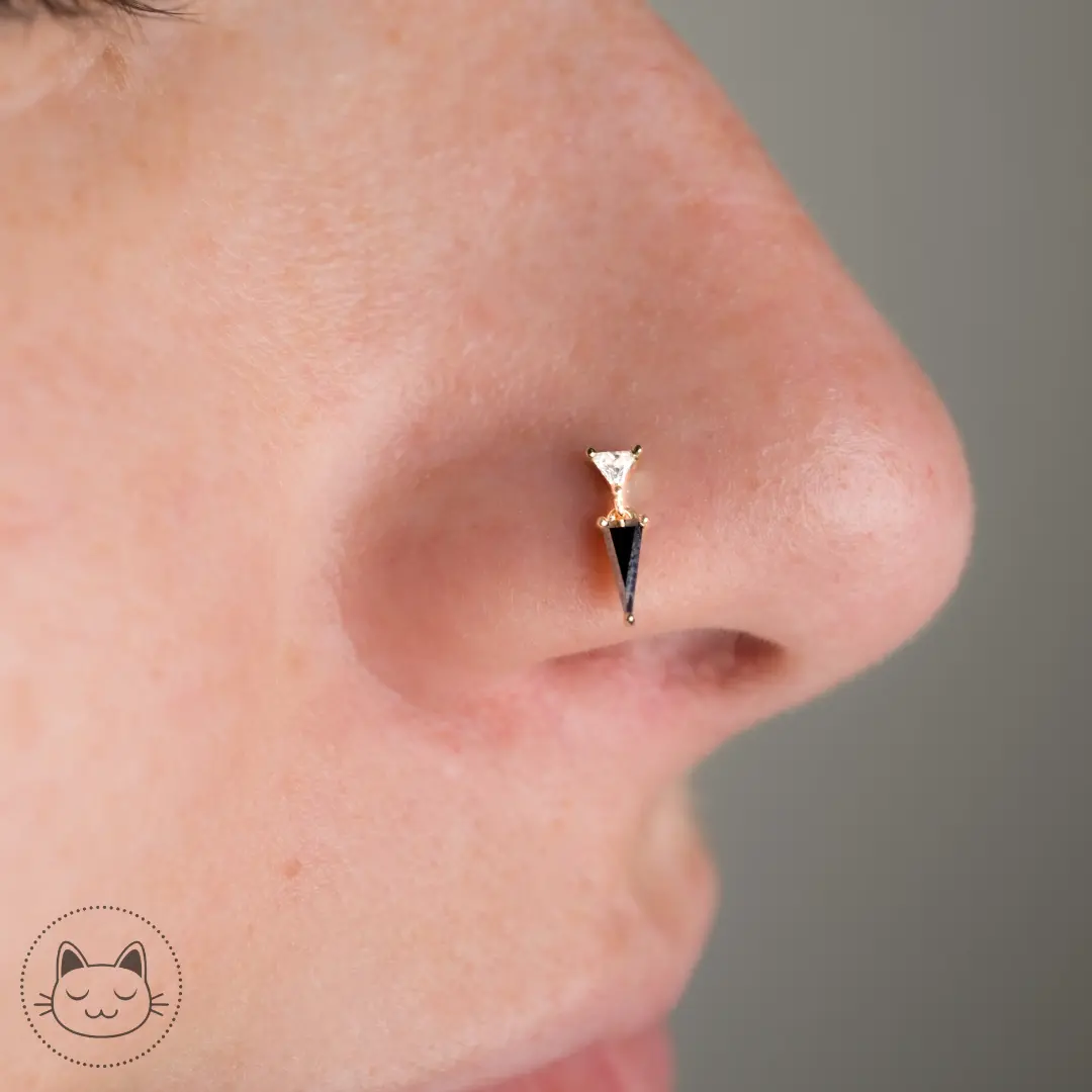 Buddha Jewelry - Daring - Or jaune, spinelle noire et zircon blanc Kawaii Place piercing