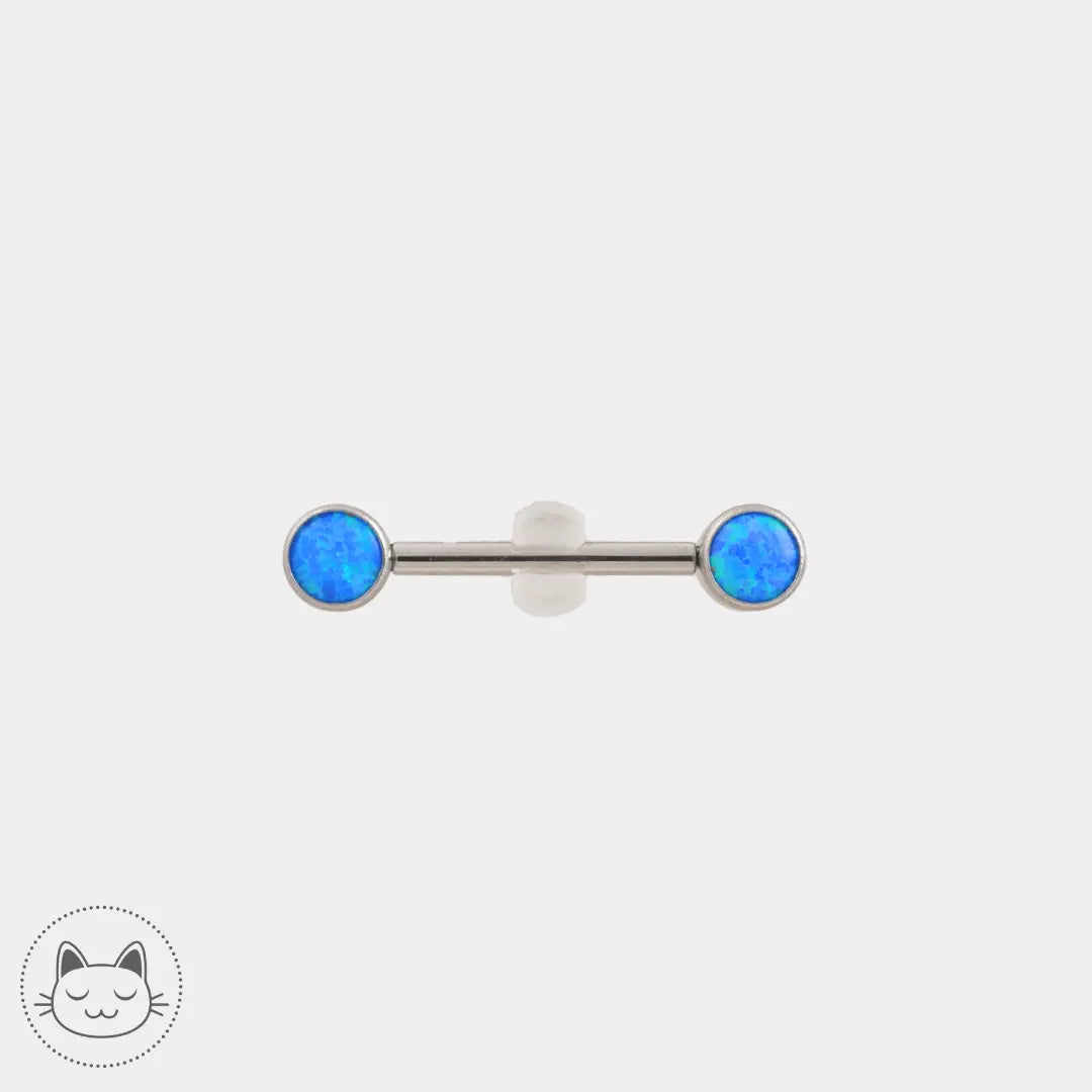 Bijou téton - Titane - Opaline bleue - Kawaii Place piercing