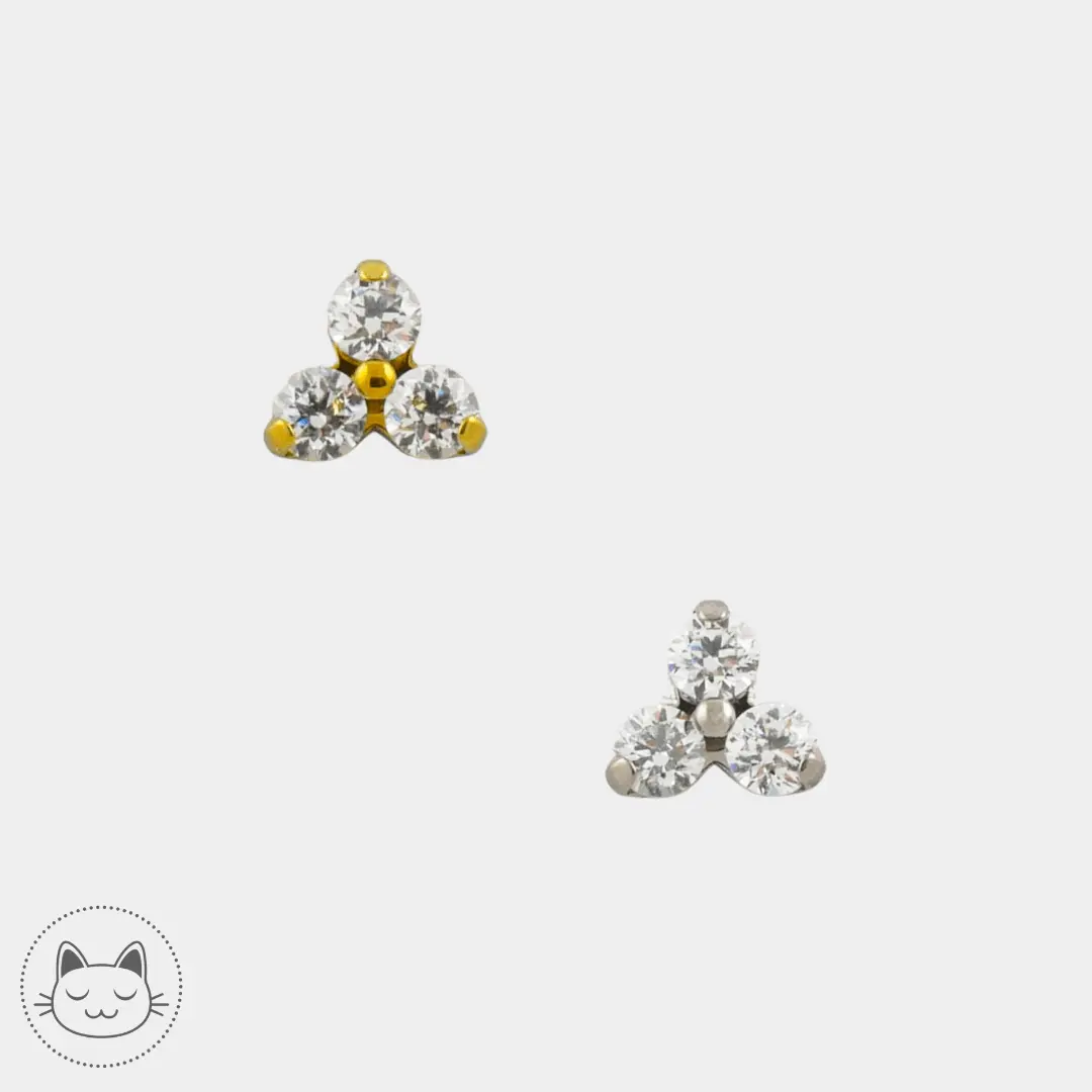 NeoMetal - Trinité - Zircon Blanc - Kawaii Place piercing