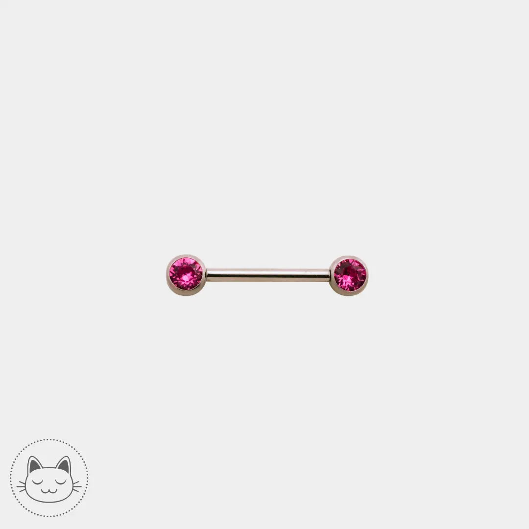 Bijou téton - Titane - Zircons rose Kawaii Place piercing