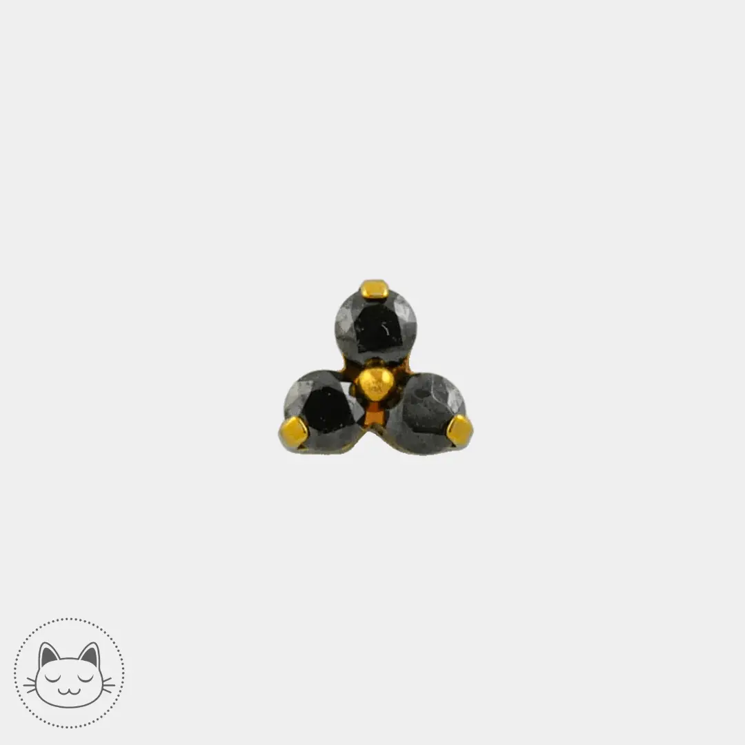 NeoMetal - Trinité - Zircon Noir - Kawaii Place piercing