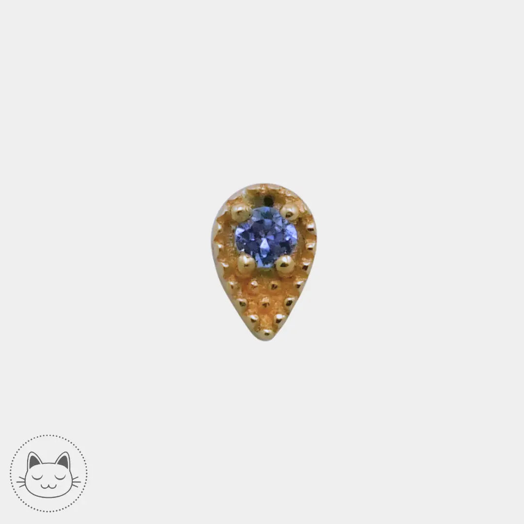 Naga - Diatore - Or jaune et Tanzanite. Kawaii Place piercing