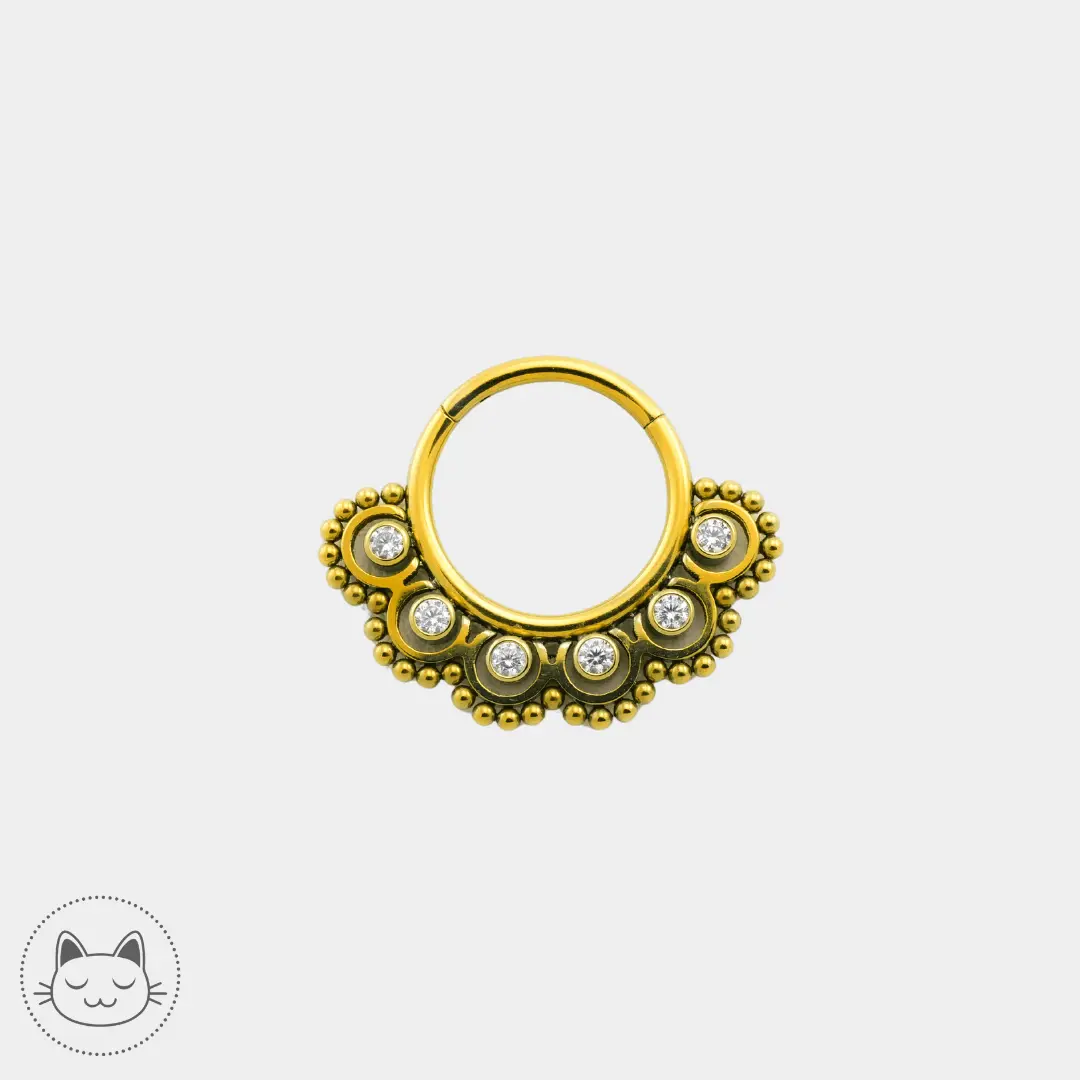 Anneau clicker Titane - Zircons blancs - Kawaii Place piercing