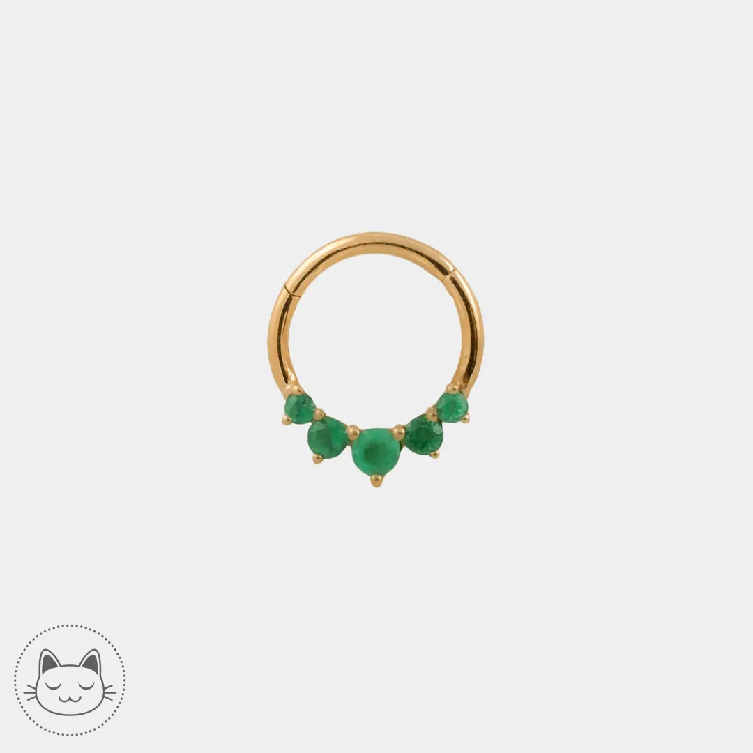 Naga Jewelry - Amazing Gérard - Emeraudes & Or - Kawaii Place piercing