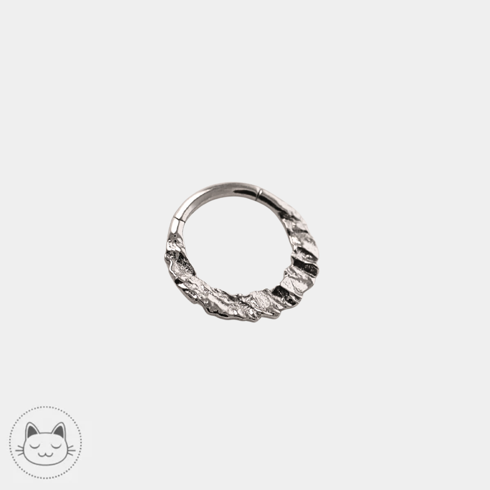 Anneau NAGA Raw en or blanc 14 carats taille 16G