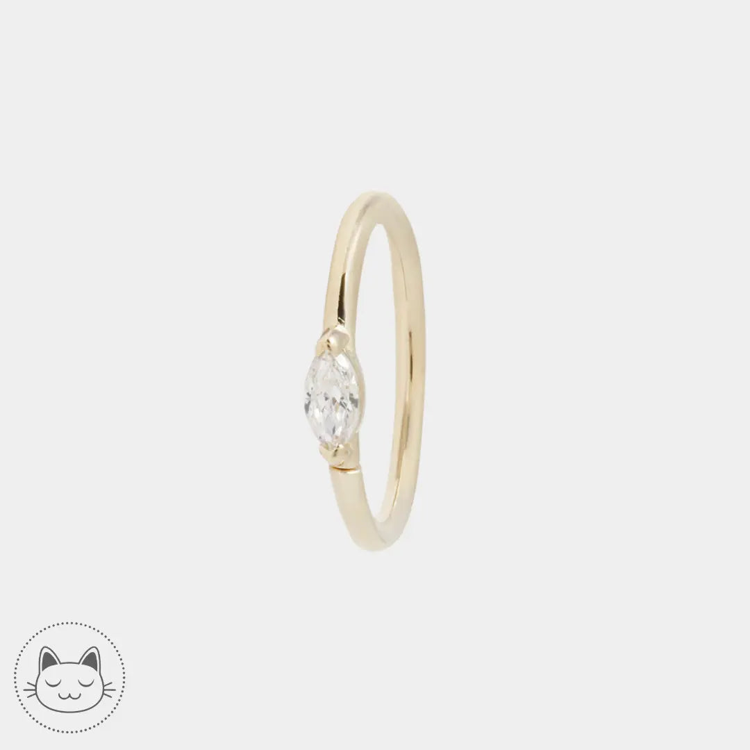 Bijou Zuri Seamless Ring en or 14 carats avec zircon blanc