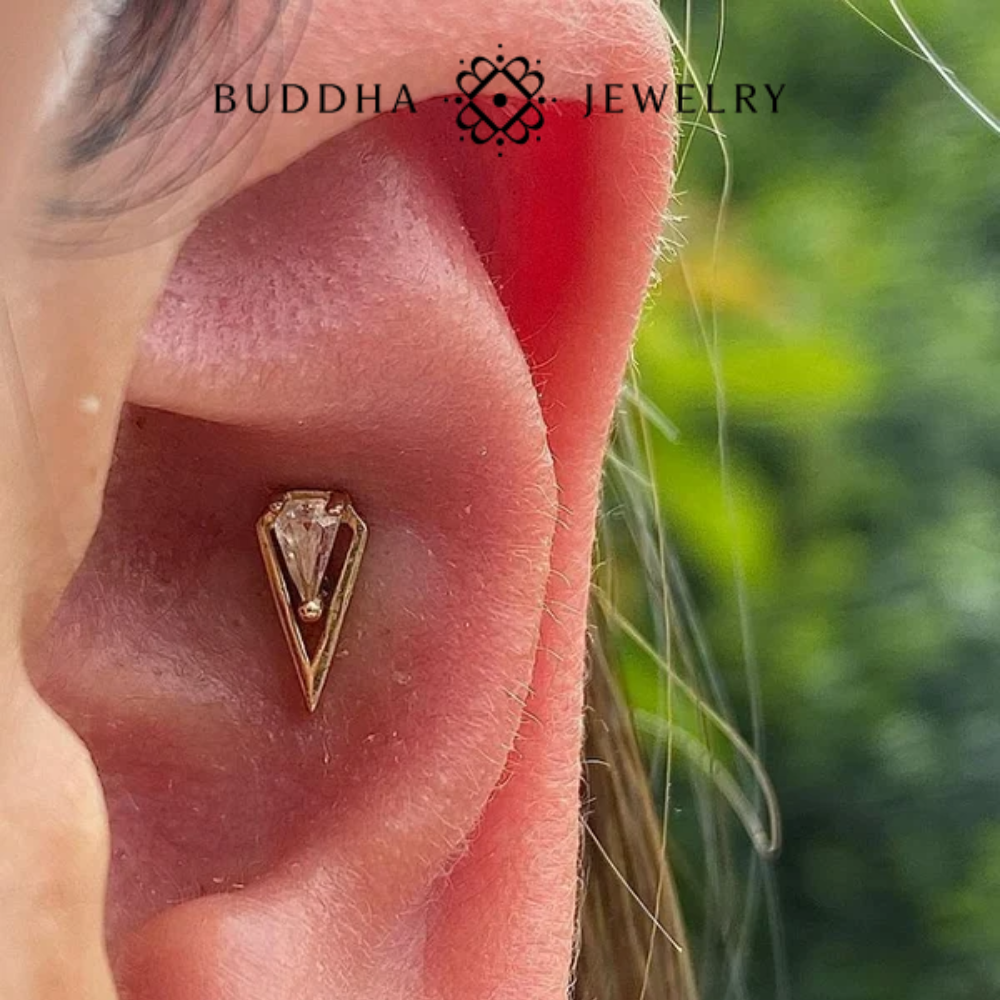 Bijou Arthaus Buddha Jewelry avec zircon blanc pour conch