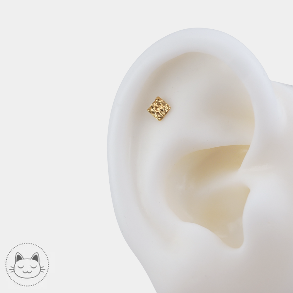 Bijou piercing Auris en or jaune 14 carats 3 mm