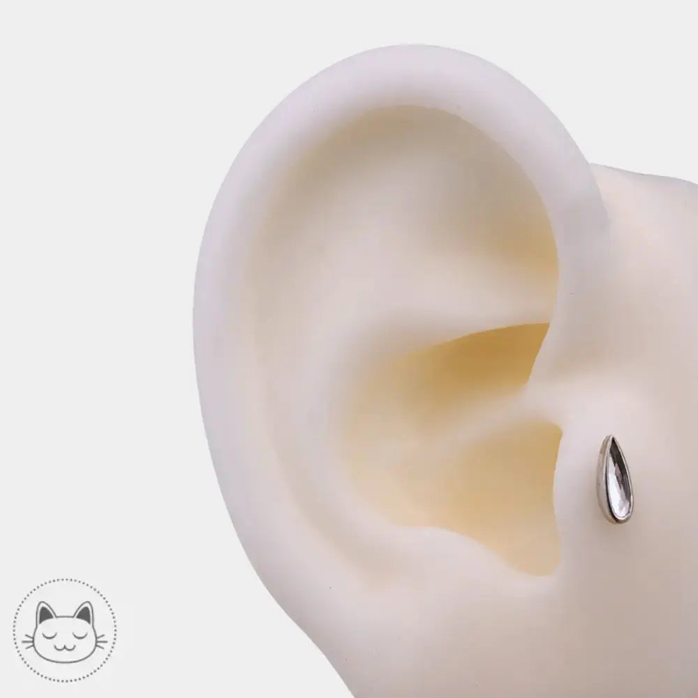 Auris or blanc zircon blanc piercing oreille