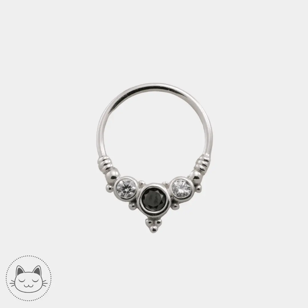 BVLA - Sylvie - Or blanc et Onyx - Kawaii Place piercing