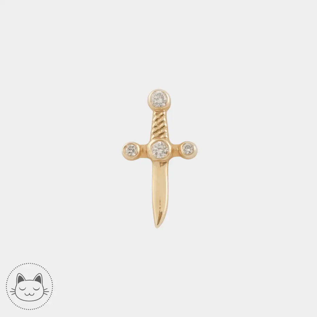 BVLA - Tizona - Diamants - bijoux en or jaune en forme de poignard ou épée Kawaii Place piercing