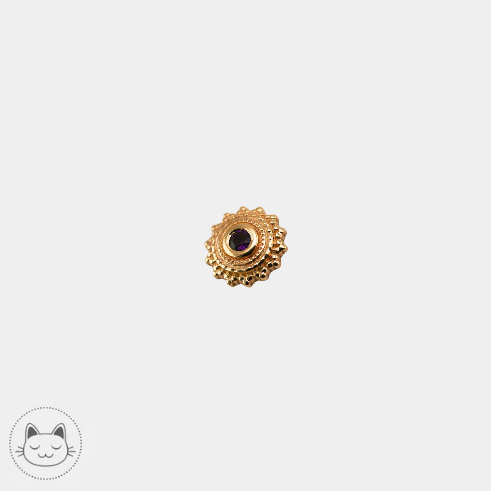 Piercing BVLA Afghan amethyste sombre 4 mm pour helix et tragus