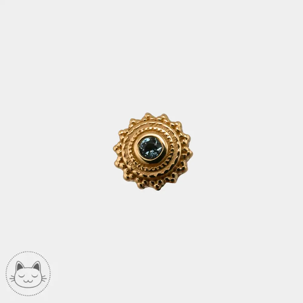 Bijou BVLA Afghan en or 14 carats avec aigue-marine 4 mm