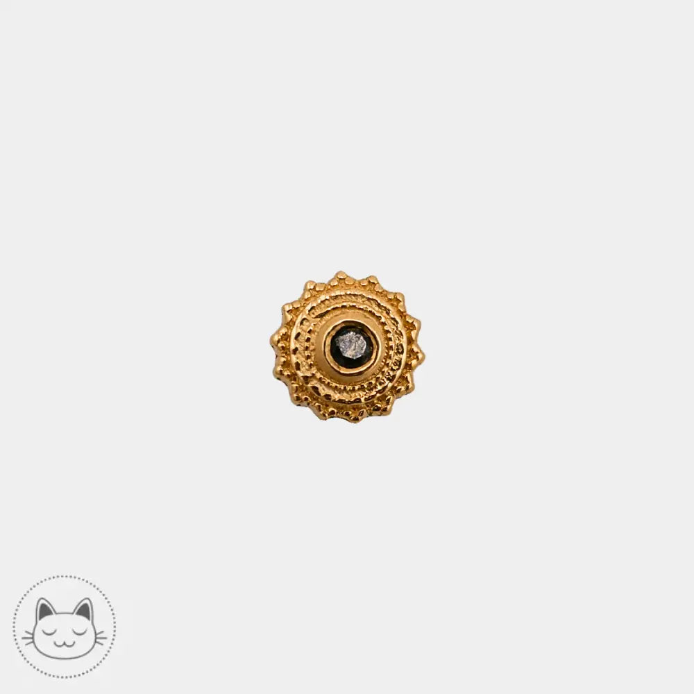 Cabochon Afghan BVLA en or 14k avec onyx 4 mm pour piercing