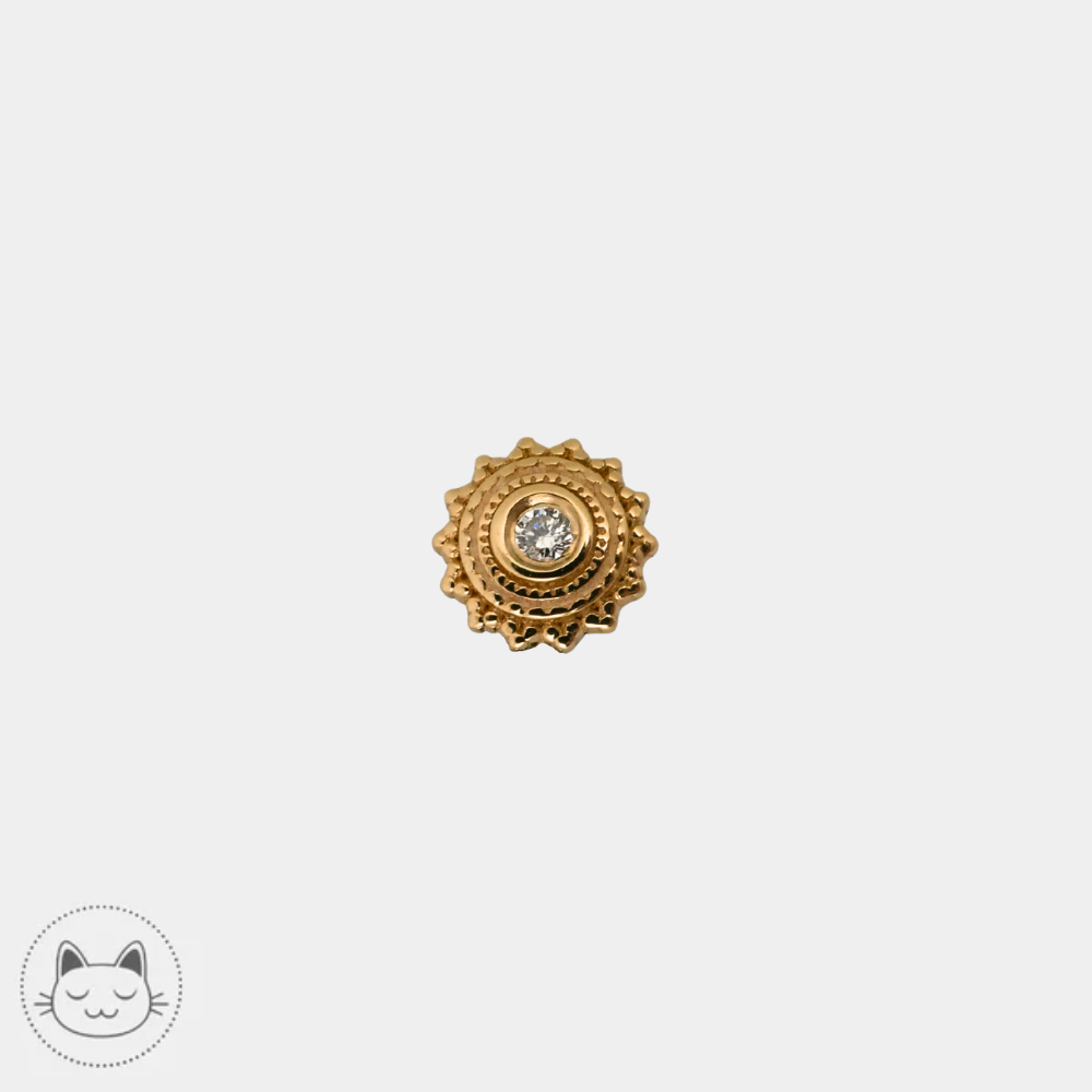 Bijou BVLA Afghan en or 14 carats avec diamant blanc 4 mm