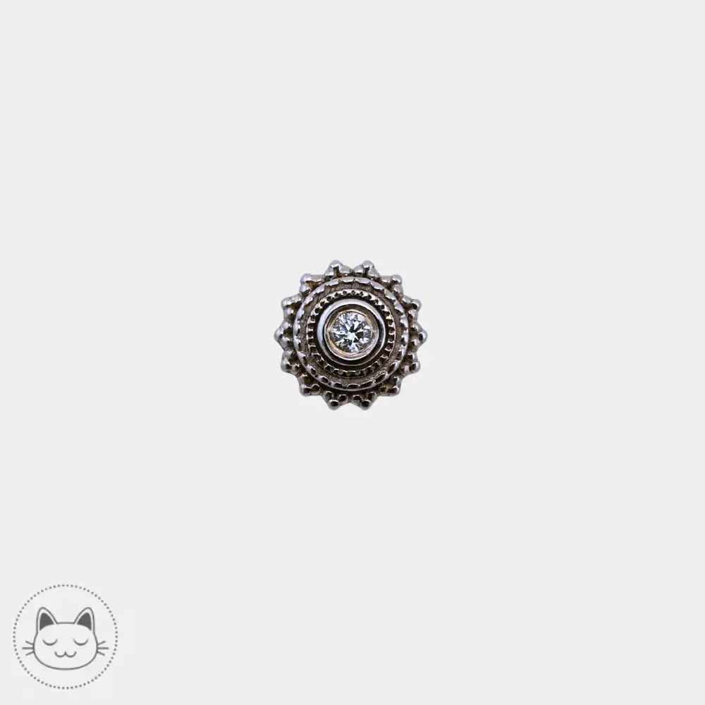 Bijou BVLA Afghan en or blanc avec diamant blanc 4 mm