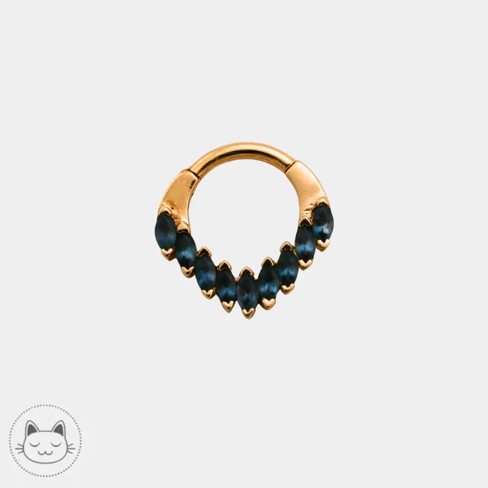 Anneau BVLA Cascada en or 14 carats avec topazes bleues sablées