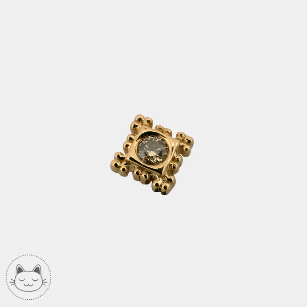 Bijou BVLA Flourish Illusion en or 14 carats avec diamant champagne 4 mm