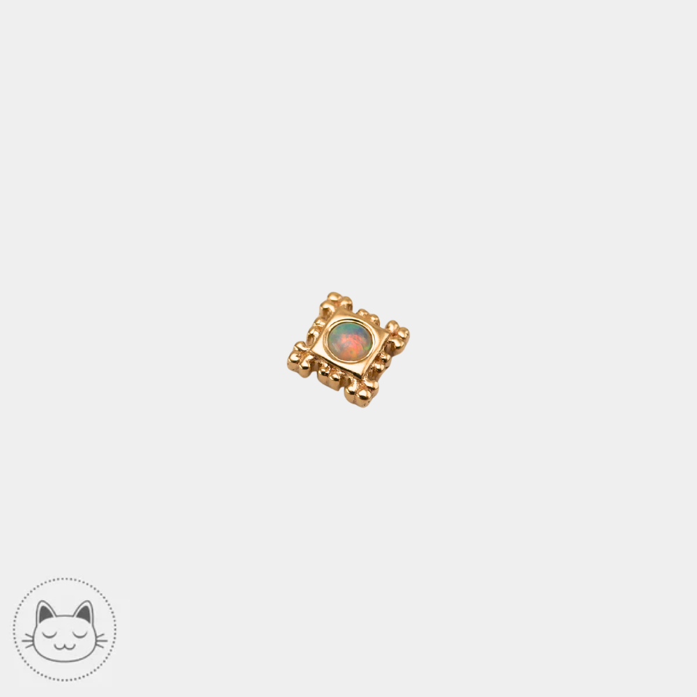 Bijou piercing BVLA Flourish Illusion en or 14 carats avec opale AAA