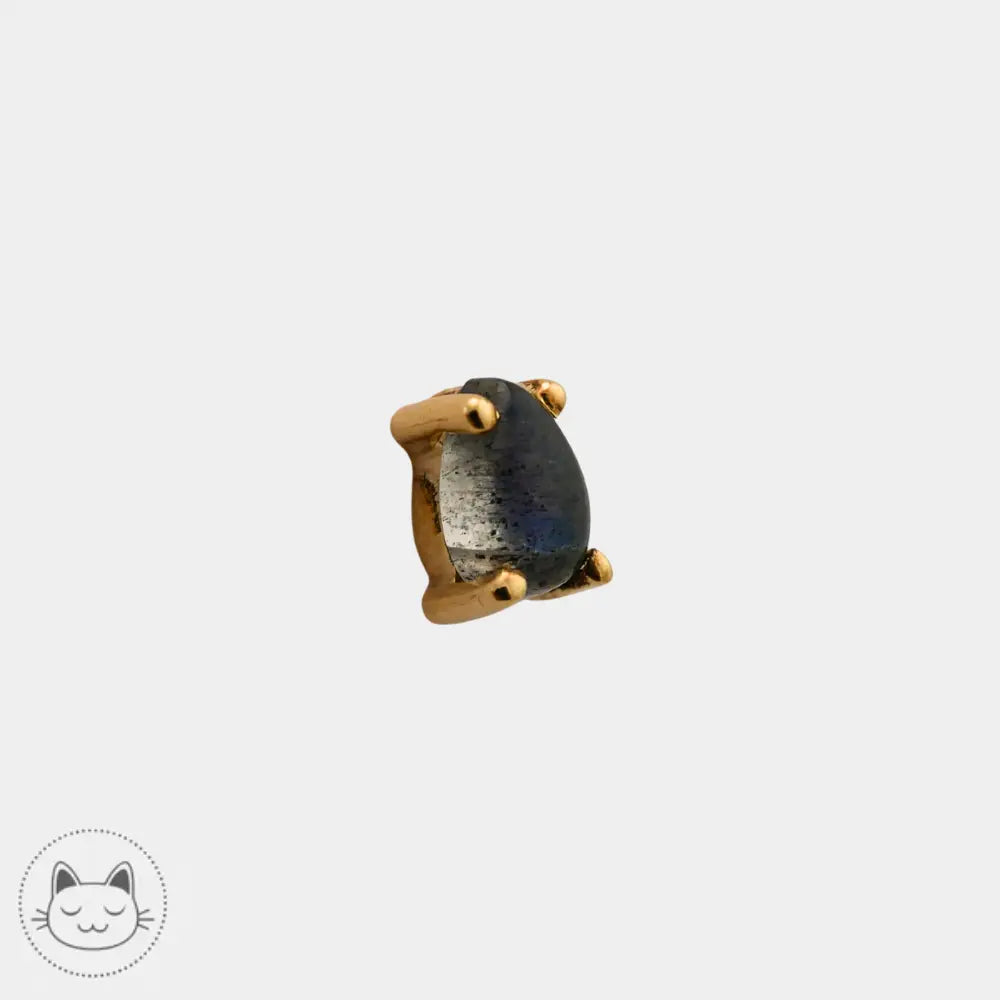 bvla labradorite pear cabochon 4 prong en or blanc