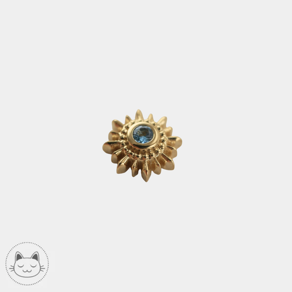 Bijou piercing BVLA avec aigue-marine 6 mm